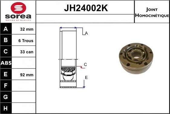 SNRA JH24002K - Шарнирный комплект, ШРУС, приводной вал autosila-amz.com