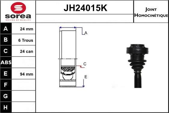 SNRA JH24015K - Шарнирный комплект, ШРУС, приводной вал autosila-amz.com