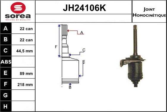 SNRA JH24106K - Шарнирный комплект, ШРУС, приводной вал autosila-amz.com