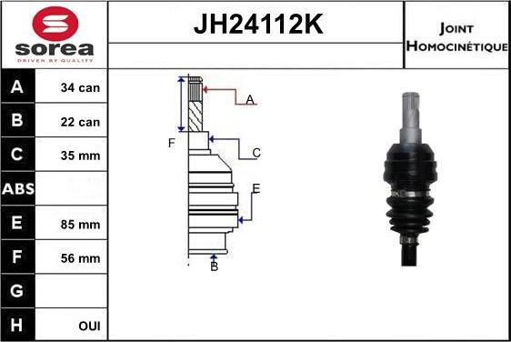 SNRA JH24112K - Шарнирный комплект, ШРУС, приводной вал autosila-amz.com