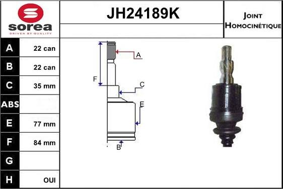 SNRA JH24189K - Шарнирный комплект, ШРУС, приводной вал autosila-amz.com