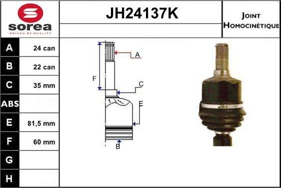 SNRA JH24137K - Шарнирный комплект, ШРУС, приводной вал autosila-amz.com