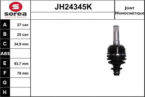 SNRA JH24345K - Шарнирный комплект, ШРУС, приводной вал autosila-amz.com