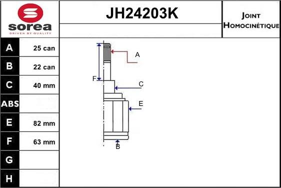 SNRA JH24203K - Шарнирный комплект, ШРУС, приводной вал autosila-amz.com