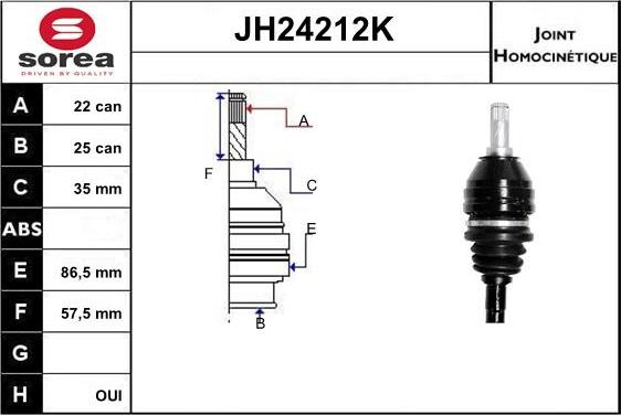 SNRA JH24212K - Шарнирный комплект, ШРУС, приводной вал autosila-amz.com