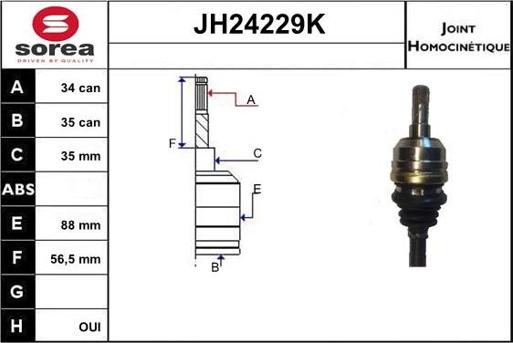 SNRA JH24229K - Шарнирный комплект, ШРУС, приводной вал autosila-amz.com