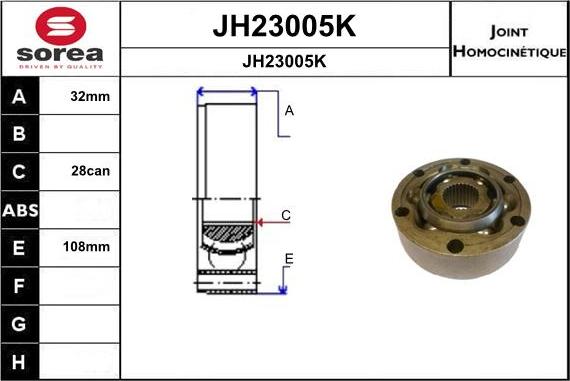 SNRA JH23005K - Шарнирный комплект, ШРУС, приводной вал autosila-amz.com