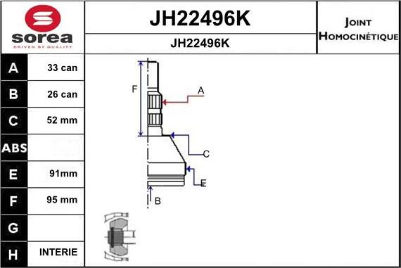 SNRA JH22496K - Шарнирный комплект, ШРУС, приводной вал autosila-amz.com