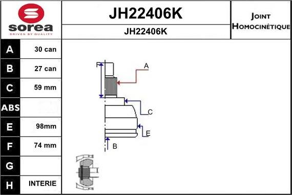 SNRA JH22406K - Шарнирный комплект, ШРУС, приводной вал autosila-amz.com