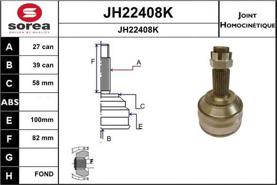 SNRA JH22408K - Шарнирный комплект, ШРУС, приводной вал autosila-amz.com