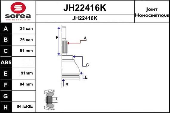 SNRA JH22416K - Шарнирный комплект, ШРУС, приводной вал autosila-amz.com