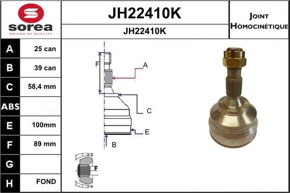 SNRA JH22410K - Шарнирный комплект, ШРУС, приводной вал autosila-amz.com