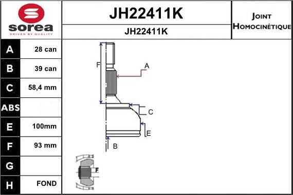 SNRA JH22411K - Шарнирный комплект, ШРУС, приводной вал autosila-amz.com