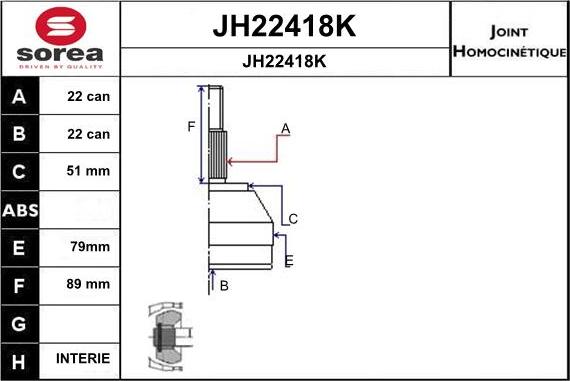 SNRA JH22418K - Шарнирный комплект, ШРУС, приводной вал autosila-amz.com