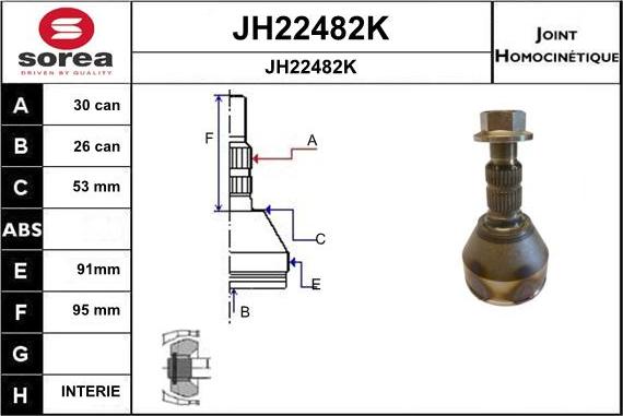 SNRA JH22482K - Шарнирный комплект, ШРУС, приводной вал autosila-amz.com