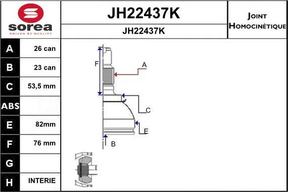 SNRA JH22437K - Шарнирный комплект, ШРУС, приводной вал autosila-amz.com