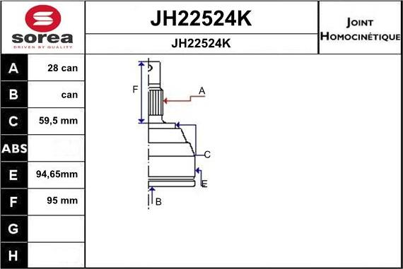 SNRA JH22524K - Шарнирный комплект, ШРУС, приводной вал autosila-amz.com