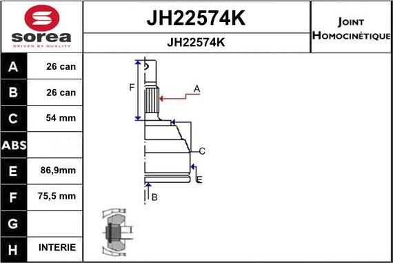 SNRA JH22574K - Шарнирный комплект, ШРУС, приводной вал autosila-amz.com