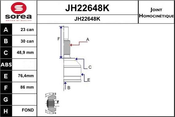 SNRA JH22648K - Шарнирный комплект, ШРУС, приводной вал autosila-amz.com