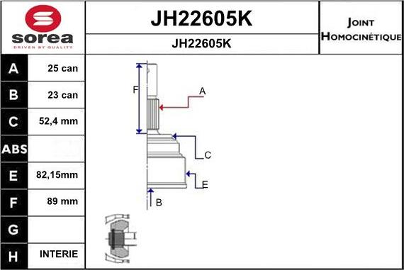 SNRA JH22605K - Шарнирный комплект, ШРУС, приводной вал autosila-amz.com