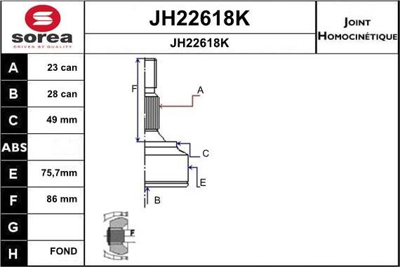 SNRA JH22618K - Шарнирный комплект, ШРУС, приводной вал autosila-amz.com