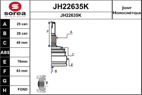 SNRA JH22635K - Шарнирный комплект, ШРУС, приводной вал autosila-amz.com
