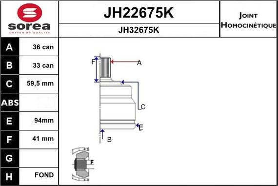 SNRA JH22675K - Шарнирный комплект, ШРУС, приводной вал autosila-amz.com