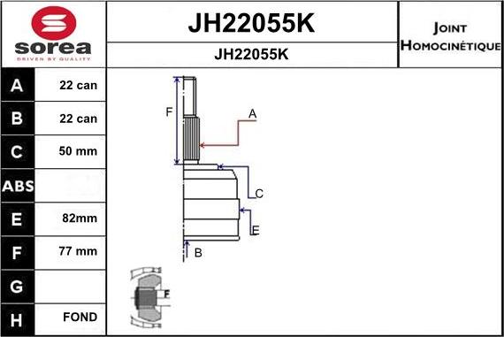 SNRA JH22055K - Шарнирный комплект, ШРУС, приводной вал autosila-amz.com