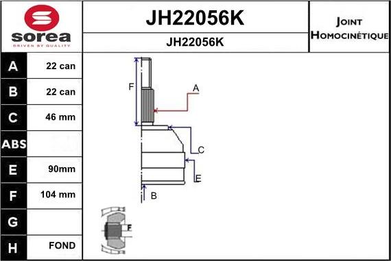 SNRA JH22056K - Шарнирный комплект, ШРУС, приводной вал autosila-amz.com