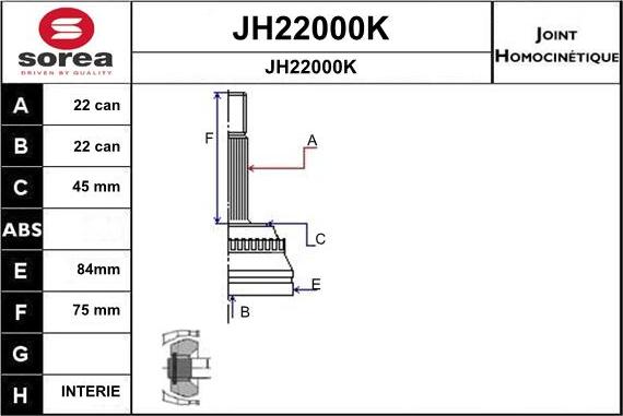 SNRA JH22000K - Шарнирный комплект, ШРУС, приводной вал autosila-amz.com
