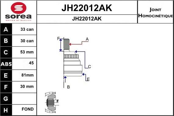 SNRA JH22012AK - Шарнирный комплект, ШРУС, приводной вал autosila-amz.com