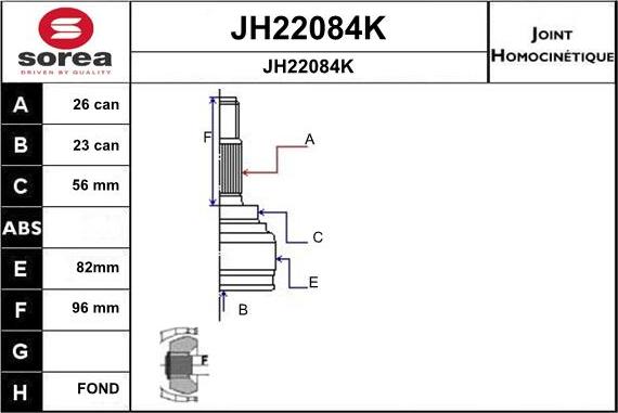 SNRA JH22084K - Шарнирный комплект, ШРУС, приводной вал autosila-amz.com