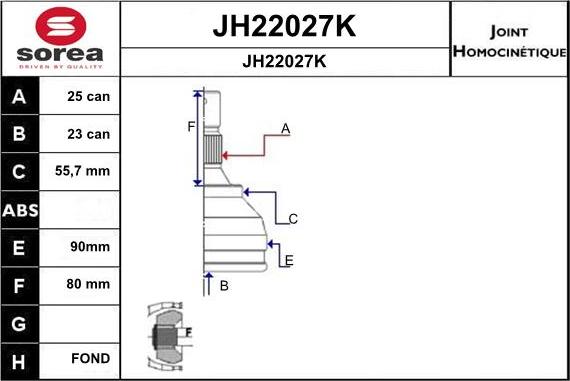 SNRA JH22027K - Шарнирный комплект, ШРУС, приводной вал autosila-amz.com