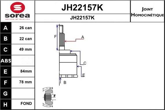 SNRA JH22157K - Шарнирный комплект, ШРУС, приводной вал autosila-amz.com