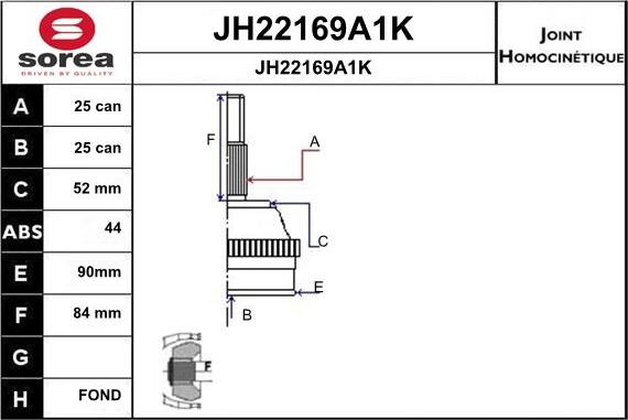 SNRA JH22169A1K - Шарнирный комплект, ШРУС, приводной вал autosila-amz.com