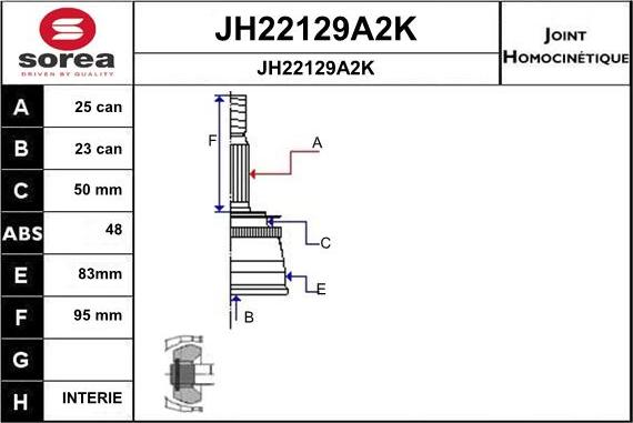 SNRA JH22129A2K - Шарнирный комплект, ШРУС, приводной вал autosila-amz.com
