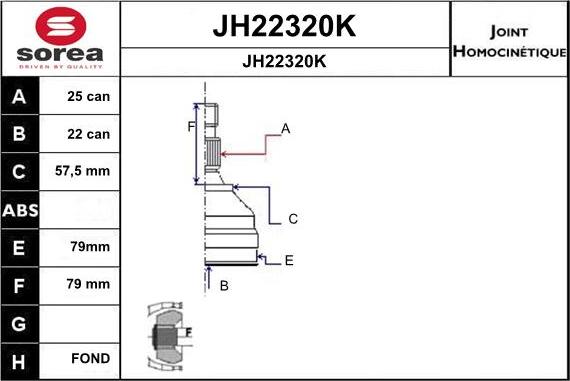 SNRA JH22320K - Шарнирный комплект, ШРУС, приводной вал autosila-amz.com
