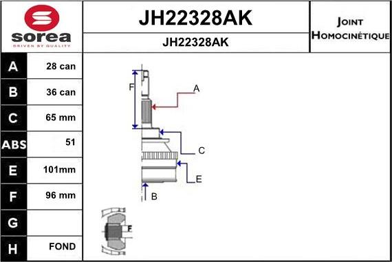 SNRA JH22328AK - Шарнирный комплект, ШРУС, приводной вал autosila-amz.com