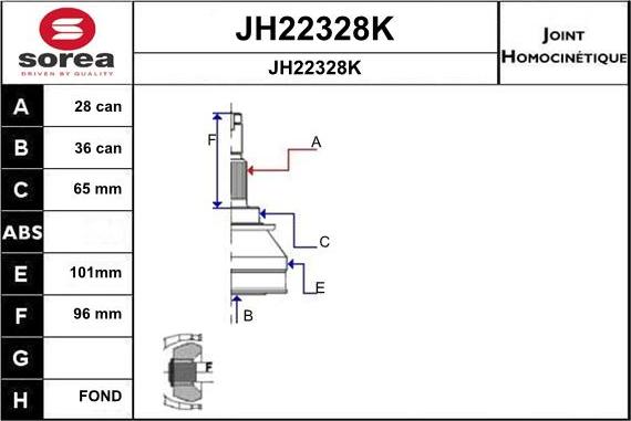 SNRA JH22328K - Шарнирный комплект, ШРУС, приводной вал autosila-amz.com