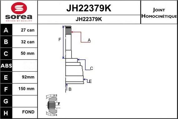 SNRA JH22379K - Шарнирный комплект, ШРУС, приводной вал autosila-amz.com