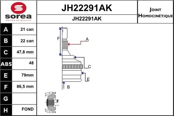 SNRA JH22291AK - Шарнирный комплект, ШРУС, приводной вал autosila-amz.com