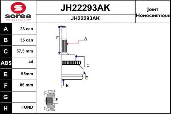 SNRA JH22293AK - Шарнирный комплект, ШРУС, приводной вал autosila-amz.com