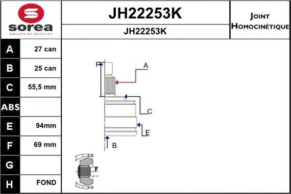 SNRA JH22253K - Шарнирный комплект, ШРУС, приводной вал autosila-amz.com