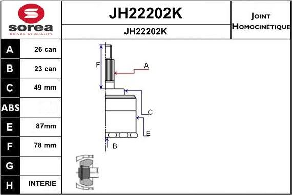 SNRA JH22202K - Шарнирный комплект, ШРУС, приводной вал autosila-amz.com