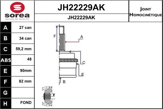 SNRA JH22229AK - Шарнирный комплект, ШРУС, приводной вал autosila-amz.com