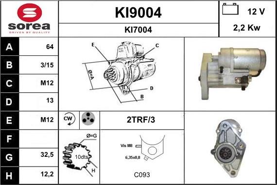 SNRA KI9004 - Стартер autosila-amz.com