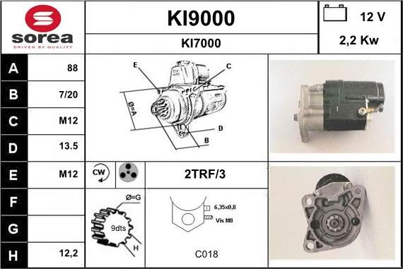 SNRA KI9000 - Стартер autosila-amz.com