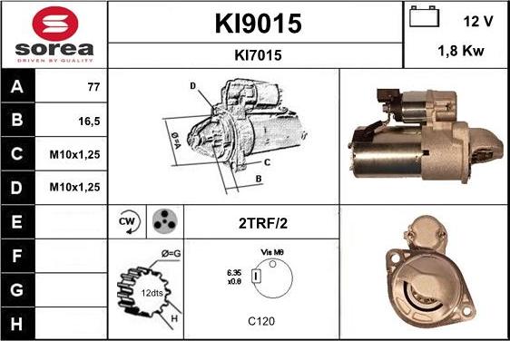 SNRA KI9015 - Стартер autosila-amz.com