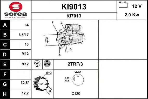 SNRA KI9013 - Стартер autosila-amz.com