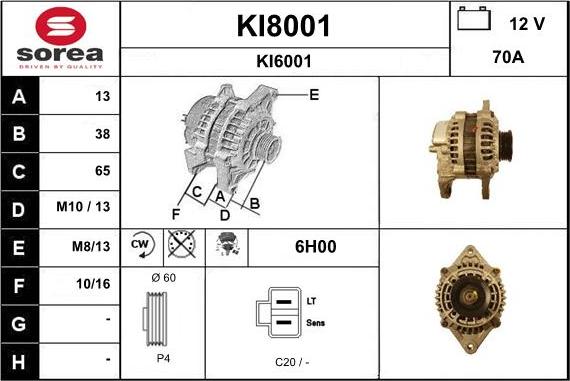 SNRA KI8001 - Генератор autosila-amz.com